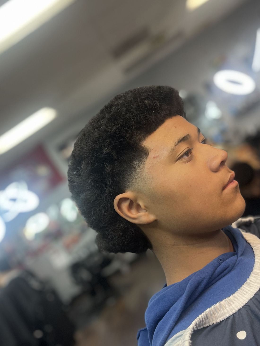 Low taper with a clean line, side view
