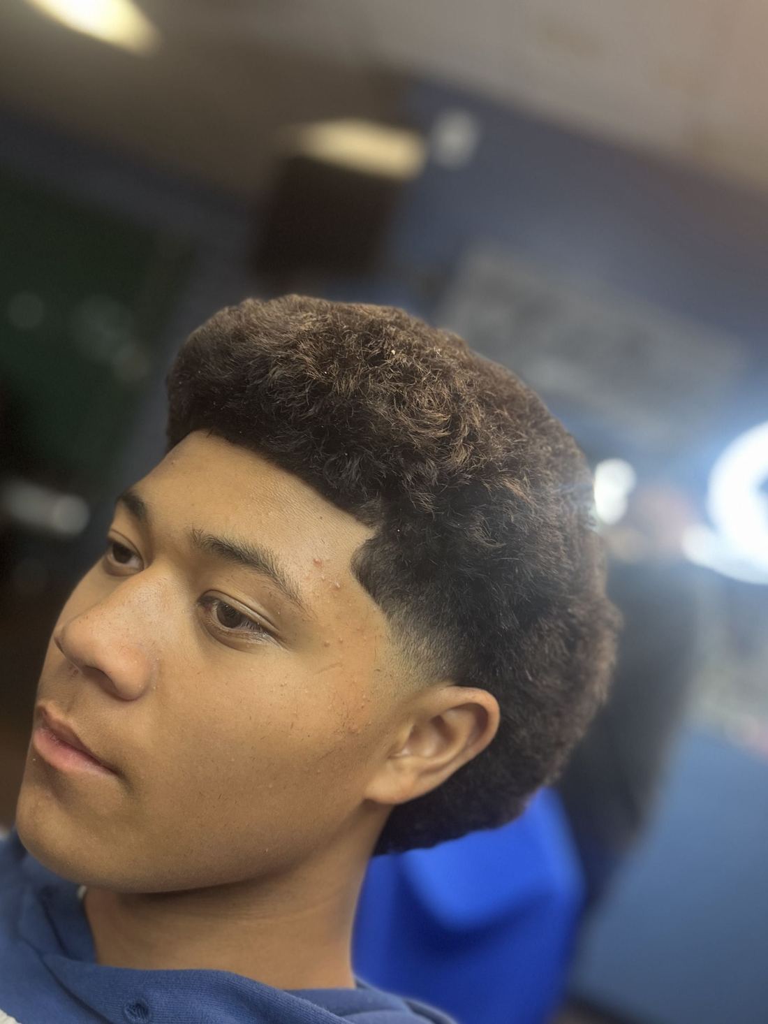 Taper fade with a lined-up front
